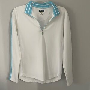 Women’s Greg Norman white athletic quarter zip pullover sweater size M